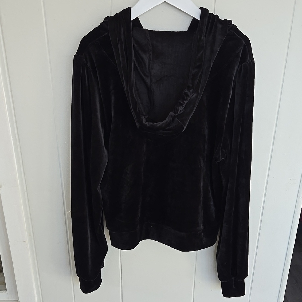 Magaschoni Black Velvet Women's Hoodie Jacket Size S - Picture 4 of 11
